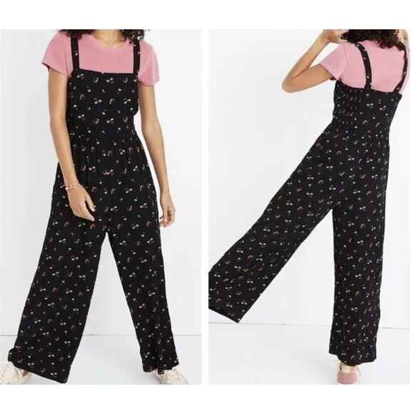Madewell Smocked floral Printed Jumpsuit - Picture 5 of 10